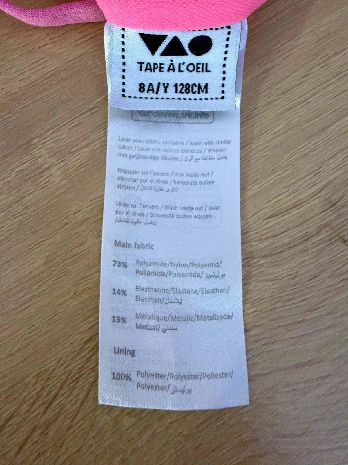 Zwembroek voor meisjes, Tape à l'üeil maat acht jaar – photo 6